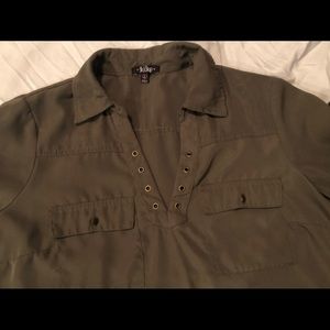 Army Green Dress with Detailing